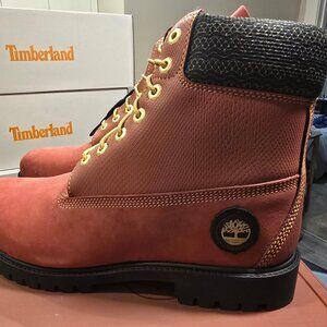 Men's Timberland Heritage 6 Inch Waterproof Boots TB0A29PN Dark Red Size 10 US